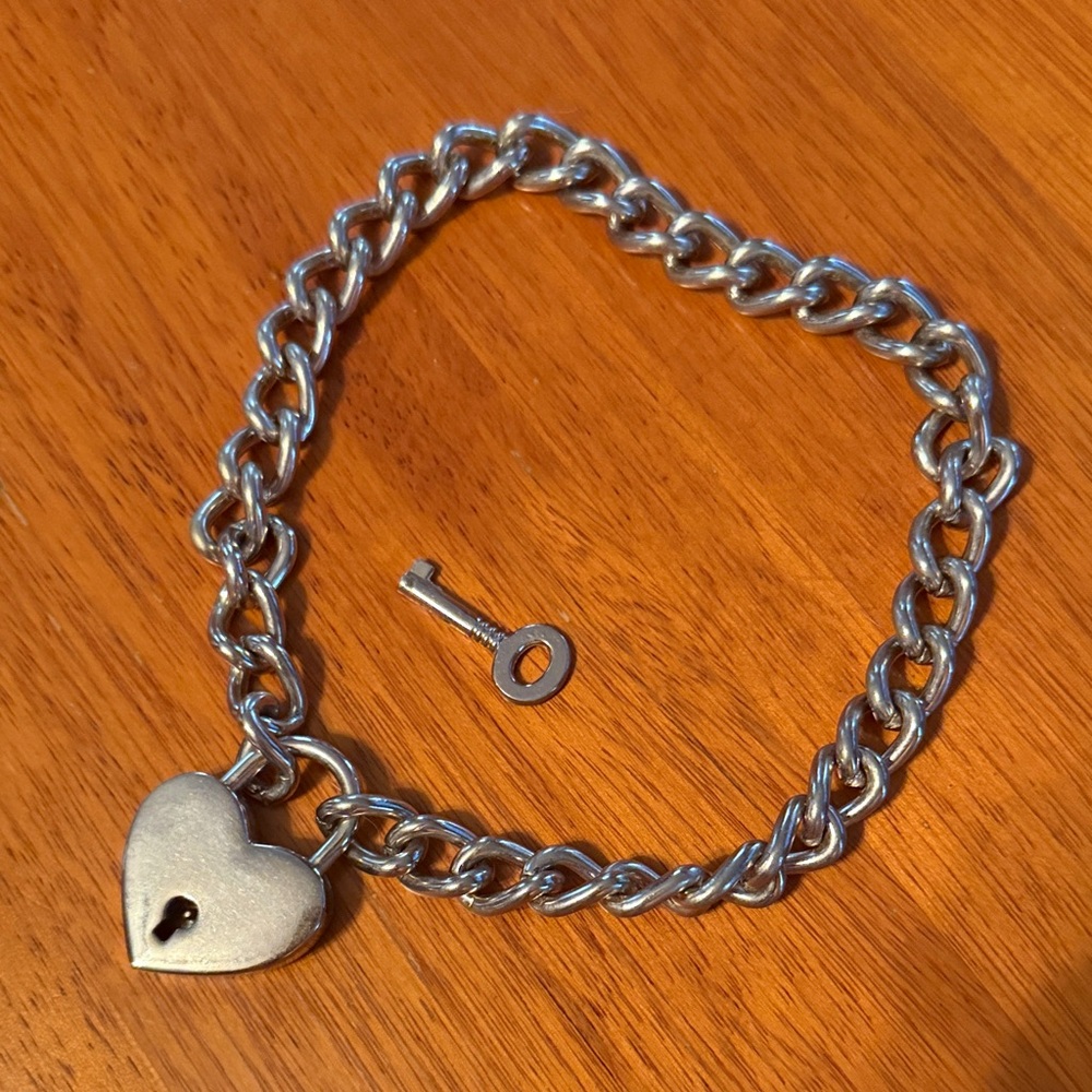 Silver Heart Lock Necklace